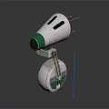 Innovative Computer Device With White Body Green Component And Movable Wheel